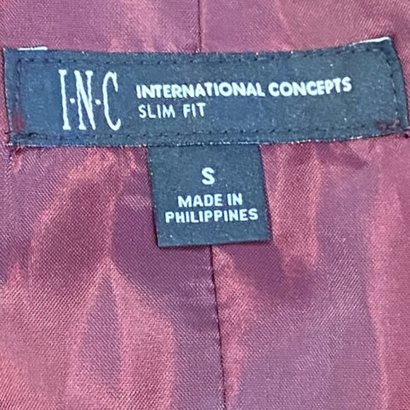 INC International Concepts Button-Down Waistcoat/Vest Sz S Burgundy 311L - Picture 7 of 9